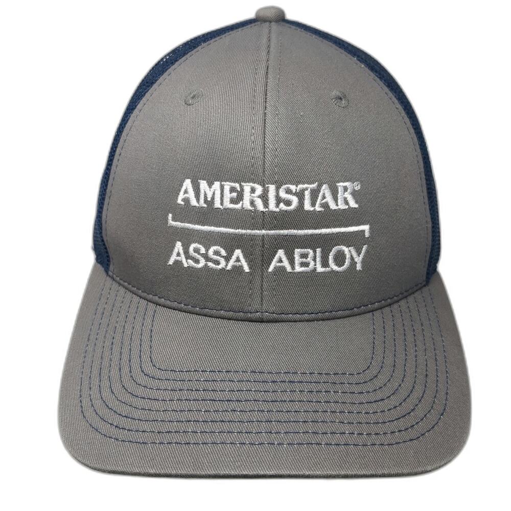 Outdoor Cap Trucker Hat Gray Blue OS Ameristar Perimeter Security Mesh Snapback